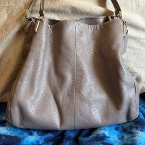 Coach Madison Phoebe TaupeLeather Shoulder Bag